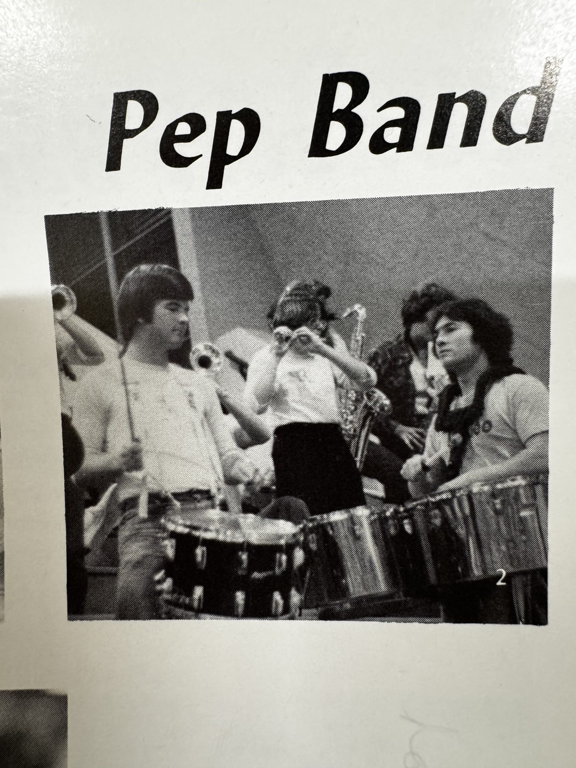 Matt Patterson performing in a pep band in 1980